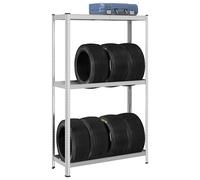 vidaXL Ripiano Pneumatici a 2 Strati 110x40x180cm Acciaio e Truciolato