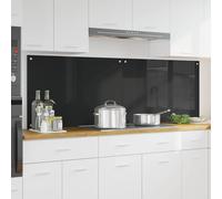 vidaXL Rivestimento da Cucina 2 pcs Nero 90 x 60 cm vetro temperato
