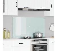 Rivestimento Cucina vidaXL in Vetro Temperato Bianco 110 X 60 cm Resistente e Calorifugo Decorazione Moderna per Pareti Interne Installazione Facile Protezione Essenziali per la Casa
