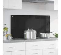 vidaXL Rivestimento da Cucina Nero 100 x 50 cm vetro temperato
