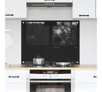 vidaXL Rivestimento da Cucina Nero 80 x 60 cm vetro temperato