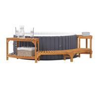 vidaXL Rivestimento per Vasca Idromassaggio Mezza Rotonda Marrone, Intorno per Vasca in Legno di Acacia, Struttura Minimalista, Spa da Giardino Resistente all'Acqua, Protetta dai UV