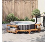 vidaXL Surround per Vasca Idromassaggio in Legno Massello di Acacia - Arredo da Giardino Esterno Rossa 272x120.5x55.5 cm - Accessorio per Relax in Spa e Design Paesaggistico per Deck Circolare