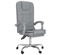 VidaXL Roca Sedia da ufficio reclinabile con altezza regolabile Grigio chiaro
