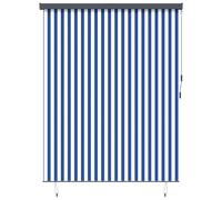 vidaXL Tenda a Rullo Esterna Rigato Blu e Bianco 200 x 250 cm Tessuto, Tende da Balcone, Moderne e rettangolari, Resistenti al Calore, Privacy Outdoor, Protezione UV, Design salvaspazio