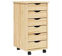 vidaXL Rolling Cabinet met Laden MOSS 34 x 39 x 65,5 cm Heldere Vernis