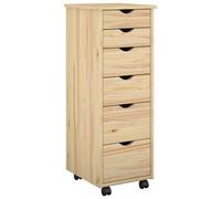 vidaXL Mobile con Ruote con ruota Marrone 34 x 39 x 93,5 cm, Mobili per studio, armadietto minimalista su ruote, ampio spazio, organizer moderno per casa e ufficio