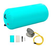vidaXL Rotolo da Ginnastica Gonfiabile con Pompa 120x90cm in PVC Verde