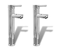 vidaXL 2x Rubinetti Miscelatori da Bagno Cromati Bidet Doccia Sanitari Bagno