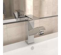 vidaXL Rubinetto Lavabo da Bagno Estraibile Finitura Cromo 157x172 mm