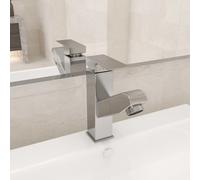 vidaXL Rubinetto Lavabo da Bagno Funzione Estraibile Argento 157x172 mm