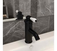 vidaXL Rubinetto per Lavabo del Bagno Nero 130x180 mm