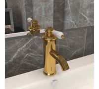vidaXL Rubinetto per Lavabo del Bagno Oro 130x180 mm