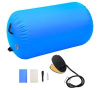 vidaXL Rullo da Ginnastica Gonfiabile con Pompa Rotolo Yoga Pilates Fitness Accessori Allenamento Palestra Antiscivolo Robusto 100x60 cm in PVC Blu