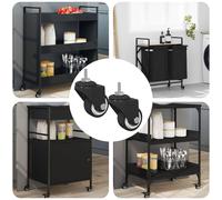 vidaXL Rullo girevole 2 pcs Nero 40,4 x 40,4 x 19,7 mm Ferro e nylon, Ruota girevole in gomma, resistente per attrezzi esterni, movimento fluido a 360 gradi, perfetta per i mobili