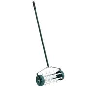 vidaXL Rullo per prato con morsetti per aeratore, verde, 127,5 x 44 cm, in acciaio, strumento di aerazione per la cura del prato, rullo per esterni, attrezzature da giardino e terrazza, perforatore
