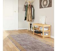 vidaXL Runner Tappeto MARSA Grigio 100 x 300 cm Poliestere e PVC