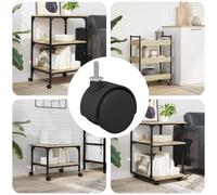 vidaXL Ruote 12 pcs Nero 40,1 x 37,8 mm PP e Ferro, Ruote Moderne Regolabili, Ruote Swivel Heavy-Duty, Trasportatore Nero per la Mobilità dei Mobili, Uso Amico del Pavimento