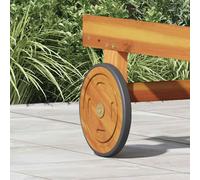 vidaXL Supporto per piante rotondo portatile con ruote Media Finitura in legno naturale Uso interno esterno Durabilità del materiale per stabilità Ideale per balconi e soggiorni Portapiante in legno