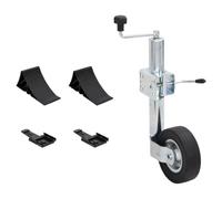 vidaXL Ruotino 60 mm con 1 Morsetto Diviso e Cunei per Ruote, cric, ruota per rimorchio, sollevatore per auto portatile, martinetto per auto