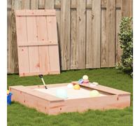 vidaXL Sabbiera con Copertura 111x111x19,5 cm Legno Massello Douglas