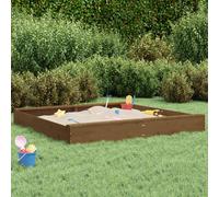 vidaXL Sabbiera con Sedute Miele Quadrata in Legno Massello di Pino