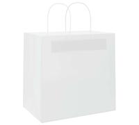vidaXL Sacchetti di Carta 250 pz con Manici Bianchi 26x17x25 cm