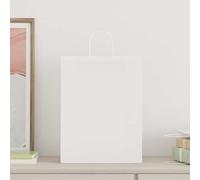 vidaXL Sacchetti di Carta Kraft 250 pz con Manici Bianchi 32x12x42 cm, Sacchetto di Carta, Sacchetto Regalo di Carta, Sacchetto Regalo di Carta Kraft