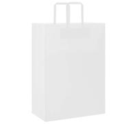 vidaXL Sacchetti di Carta Kraft 250 pz con Manici Bianchi 32x17x44 cm, Sacchetto di Carta, Sacchetto Regalo di Carta, Sacchetto Regalo di Carta Kraft