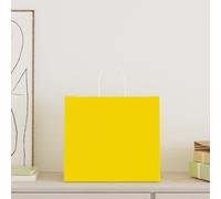 vidaXL Sacchetti di Carta 250 pz con Manici Gialli 32x22x28 cm