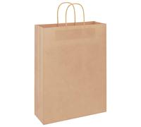 vidaXL Sacchetti di Carta 250 pz con Manici Marrone 32x12x42 cm
