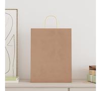 vidaXL Sacchetti di Carta 250 pz con Manici Marrone 32x12x42 cm, Sacchetto di Carta, Sacchetto Regalo di Carta, Sacchetto Regalo di Carta