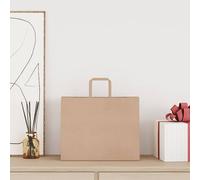 vidaXL Sacchetti di Carta 250 pz con Manici Marrone 32x22x24 cm