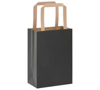 vidaXL Sacchetti di Carta 250 pz con Manici Neri 15x8x21 cm, Sacchetto di Carta, Sacchetto Regalo di Carta, Sacchetto Regalo di Carta