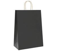 vidaXL Sacchetti di Carta 250 pz con Manici Neri 32x17x44 cm, Sacchetto di Carta, Sacchetto Regalo di Carta, Sacchetto Regalo di Carta