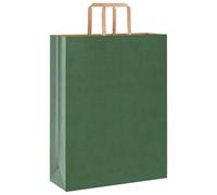 vidaXL Sacchetti di Carta 250 pz con Manici Verdi 32x12x42 cm, Sacchetto di Carta, Sacchetto Regalo di Carta, Sacchetto Regalo di Carta