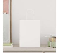 vidaXL Sacchetti di Carta 50 pz con Manici Bianchi 21x11x28 cm, Sacchetto di Carta, Sacchetto Regalo di Carta, Sacchetto Regalo di Carta Kraft