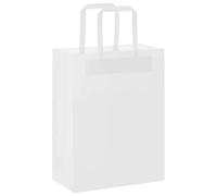 vidaXL Sacchetti di Carta 50 pz con Manici Bianchi 21x11x28 cm, Sacchetto di Carta, Sacchetto Regalo di Carta, Sacchetto Regalo di Carta