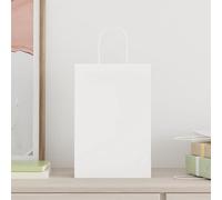 vidaXL Sacchetti di Carta 50 pz con Manici Bianchi 21x11x31 cm, Sacchetto di Carta, Sacchetto Regalo di Carta, Sacchetto Regalo di Carta