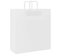 vidaXL Sacchetti di Carta 50 pz con Manici Bianchi 45x17x48 cm, Sacchetto di Carta, Sacchetto Regalo di Carta, Sacchetto Regalo di Carta