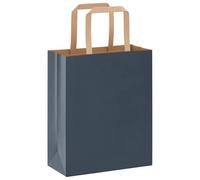 vidaXL Sacchetti di Carta Kraft 50 pz con Manici Blu 18x8x22 cm, Sacchetto di Carta, Sacchetto Regalo di Carta, Sacchetto Regalo di Carta Kraft