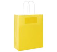 vidaXL Sacchetti di Carta 50 pz con Manici Gialli 18x8x22 cm, Sacchetto di Carta, Sacchetto Regalo di Carta, Sacchetto Regalo di Carta