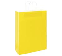 vidaXL Sacchetti di Carta 50 pz con Manici Gialli 32x12x42 cm, Sacchetto di Carta, Sacchetto Regalo di Carta, Sacchetto Regalo di Carta