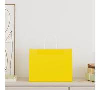 vidaXL Sacchetti di Carta 50 pz con Manici Gialli 32x17x25 cm