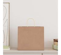 vidaXL Sacchetti di Carta 50 pz con Manici Marrone 32x22x28 cm, Sacchetto di Carta, Sacchetto Regalo di Carta, Sacchetto Regalo di Carta