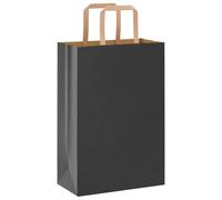 vidaXL Sacchetti di Carta 50 pz con Manici Neri 21x11x31 cm, Sacchetto di Carta, Sacchetto Regalo di Carta, Sacchetto Regalo di Carta