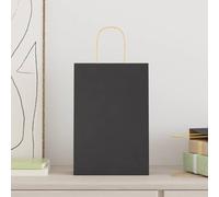 vidaXL Sacchetti di Carta 50 pz con Manici Neri 21x11x31 cm, Sacchetto di Carta, Sacchetto Regalo di Carta, Sacchetto Regalo di Carta