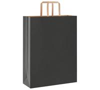 vidaXL Sacchetti di Carta 50 pz con Manici Neri 32x12x42 cm, Sacchetto di Carta, Sacchetto Regalo di Carta, Sacchetto Regalo di Carta