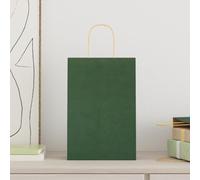 vidaXL Sacchetti di Carta 50 pz con Manici Verdi 21x11x31 cm, Sacchetto di Carta, Sacchetto Regalo di Carta, Sacchetto Regalo di Carta