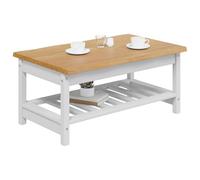 vidaXL Salontafel EKAI Wit 100 x 60 x 45,5 cm Massief grenenhout